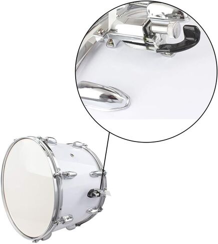 14 x10 inches Marching Drum, Snare Drums Suitable for Students with Pair of Drumsticks, Key, and Strap (White) in Kuwait