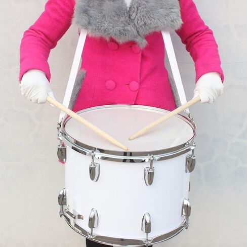 14 x10 inches Marching Drum, Snare Drums Suitable for Students with Pair of Drumsticks, Key, and Strap (White) in Kuwait