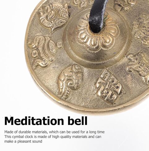 Kisangel Brass Meditation Cymbal Bell Compact Handcrafted Percussion Instrument for Yoga and Religious Ceremonies with Carrying Bag Brass Material for Adults and Meditation Practice in Kuwait