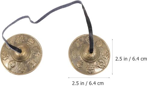 Kisangel Brass Meditation Cymbal Bell Compact Handcrafted Percussion Instrument for Yoga and Religious Ceremonies with Carrying Bag Brass Material for Adults and Meditation Practice in Kuwait