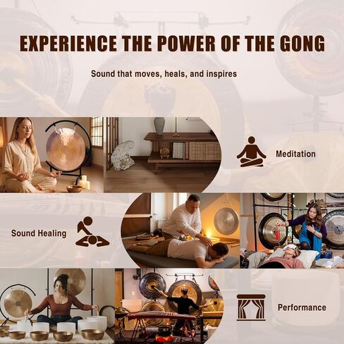 Chinese Percussion Instrument Copper Gong on High C Stand with Stand and Mallet Chinese Percussion Instrument Brass Gong for Home Decor Housewarming Gift in Kuwait