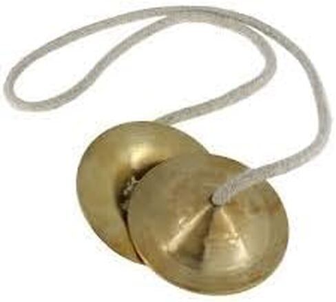 Manjeera Hand Cymbals for Pooja, Brass, 3.5 Inch, 1 Pair, Indian Musical Instrument with String in Kuwait