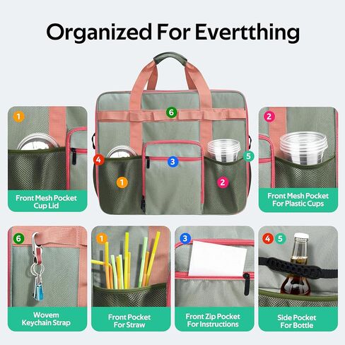 حقيبة حمل لجهاز Ninja SLUSHI Max XXL - لوحة أمامية سهلة الوصول، جيوب متعددة لملحقات آلة Ninja Slushie FS605، حقيبة متينة بمقابض متعددة in Kuwait