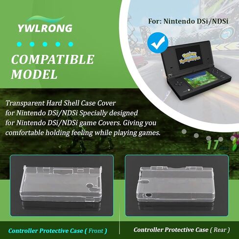 Transparent Hard Shell Case Cover for Nintendo DSi/NDSi Protective Hard Clear Crystal Case Accessories Replacement Parts in Kuwait
