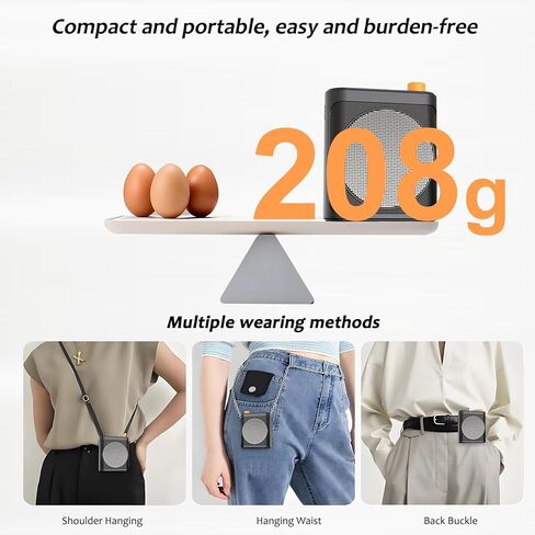 Voice Amplifier Wireless Microphone with Magnetic Lavalier, Portable Voice Amplifier for Teachers with 2 Mic, Rechargeable Bluetooth Speaker System for Classroom, Yoga, Meetings, Speeches in Kuwait