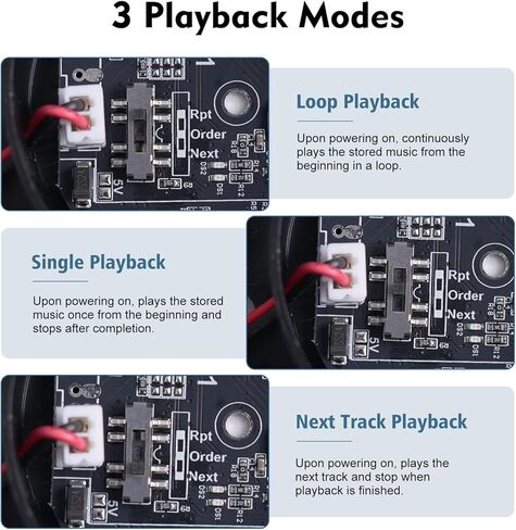 PEMENOL Voice Playback Module with 3W Speaker, 5–35V DC Input, USB Audio Upload, 3 Playback Modes, 4MB Memory, Adjustable Volume, Sound Board for DIY Projects and Equipment Store Factory in Kuwait