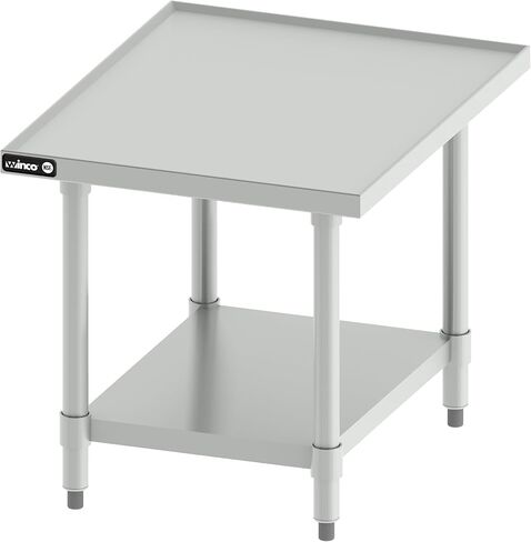 Winco Bar Maid Equipment Stand for Mixer & Slicer, 24 in L x 24 in D x 24 in H, SS, Galvanize Legs & Undershelf, NSF in Saudi Arabia