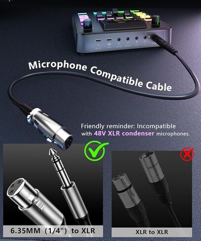 خلاط صوت للألعاب من Pupgsis، واجهة صوت للكمبيوتر، واجهة ميكروفون ديناميكية TRS مقاس 1/4 بوصة، لوحة صوت مع مغير صوت، Pro-Preamp، إلغاء الضوضاء، RGB، بلوتوث للبث/البث/الألعاب in Kuwait