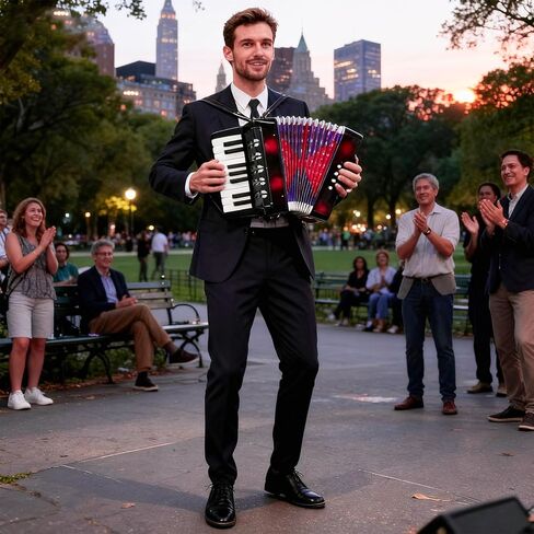 17 Keys Mini Accordion, 8 Bass Button Lightweight Accordion Gift for Beginners, Practice and Educational Musical Instrument (Black) in Kuwait