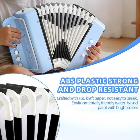 Kids Accordion, Horse Button Accordion Toys Accordian Mini Musical Instruments 10 Keys Button for Child Children Kids Toddlers Beginners,Dark Blue in Saudi Arabia