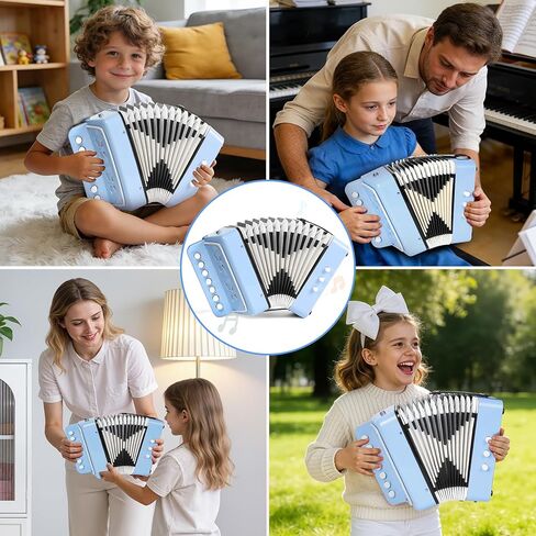 Kids Accordion, Horse Button Accordion Toys Accordian Mini Musical Instruments 10 Keys Button for Child Children Kids Toddlers Beginners,Dark Blue in Saudi Arabia