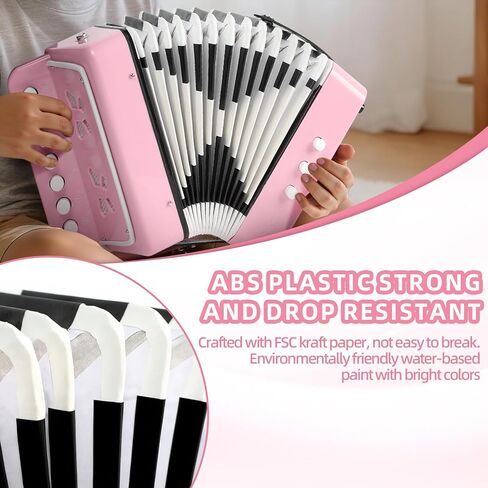 Horse Kids Accordion, 10 Keys Control Button Accordion Musical Instruments for Kids Children Beginners Lightweight and Environmentally-friendly in Saudi Arabia