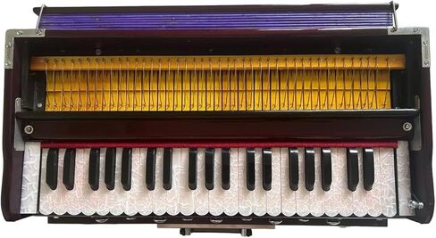 Folding Harmonium Instrument, 9 Stopper, Rosewood Color, 3 1/2 Octave, Coupler, Indian Musical Instrument in Kuwait