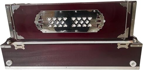 Folding Harmonium Instrument, 9 Stopper, Rosewood Color, 3 1/2 Octave, Coupler, Indian Musical Instrument in Kuwait