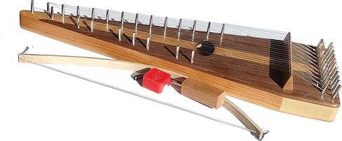 Cherry Bowed Psaltery, 22 Strings, Black Walnut Book Matched Top and Cherry book matched Bottom, 21.5 Inches Long, Varnish Finish, Steel Strings in Kuwait