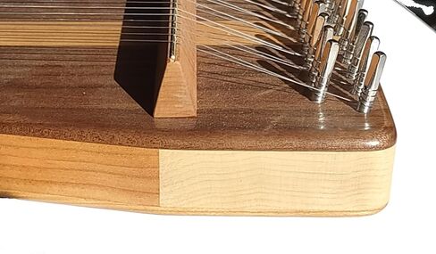 Cherry Bowed Psaltery, 22 Strings, Black Walnut Book Matched Top and Cherry book matched Bottom, 21.5 Inches Long, Varnish Finish, Steel Strings in Kuwait