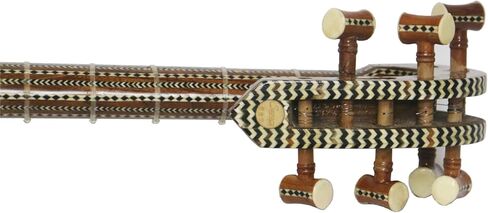 Uygur Rawap String Instrument with Intricate Design, Natural Wood in Saudi Arabia