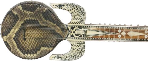 Uygur Rawap String Instrument with Intricate Design, Natural Wood in Saudi Arabia