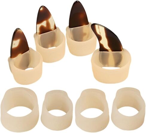 8 قطعة إصبع الإبهام يختار سيليكون مسمار حماة ممارسة الملحقات تنفس إصبع يختار ل مندولين بانجو 2X1.7X1.5CM in Kuwait