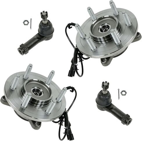 TRQ Front Steering & Drivetrain Kit Tie Rod Wheel Hub Bearing Assembly Compatible with 2004-2007 INFINITI QX56 2005-2007 Nissan Armada 2004 Pathfinder Armada TITAN in Saudi Arabia