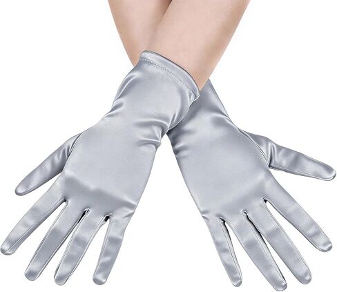 Womens Short Satin Opera Gloves Formal Dancing Gloves for Wedding Bridal Banquet Party Gloves 1920s Flapper Accessories in Kuwait