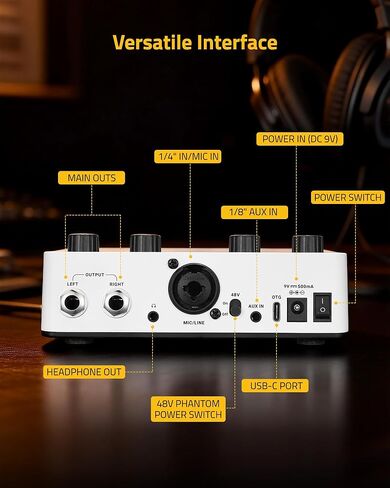 AVE-100 Vocal Effects Processor with Auto Pitch Correction/Harmony/Echo/Reverb, Smart Anti-Feedback & VocalErase OTG Recording Vocal Processor for Live Singing Streaming Home Studio in Kuwait