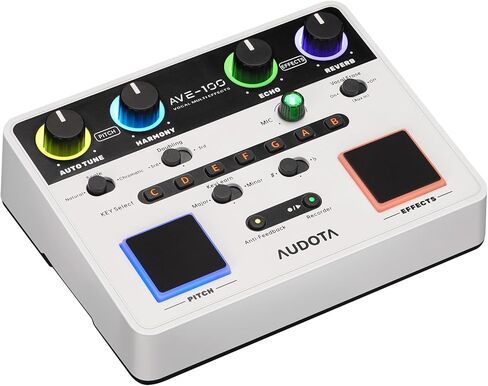 AVE-100 Vocal Effects Processor with Auto Pitch Correction/Harmony/Echo/Reverb, Smart Anti-Feedback & VocalErase OTG Recording Vocal Processor for Live Singing Streaming Home Studio in Kuwait