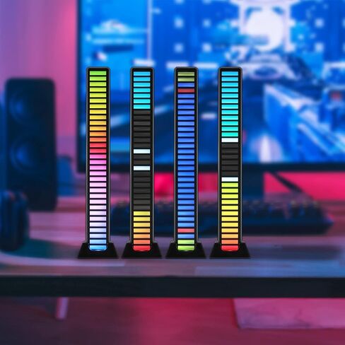 XTREME Monster Sound-Reactive Multicolor LED Equalizer Light Bar, Horizontal/Vertical Mounting, Rechargeable, USB Charging Cable Included in Kuwait