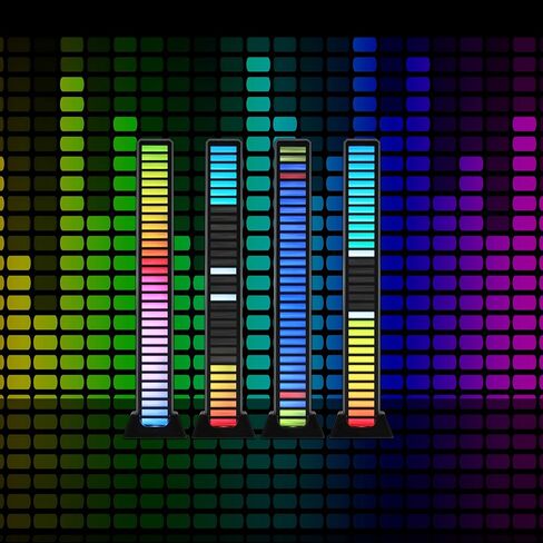 XTREME Monster Sound-Reactive Multicolor LED Equalizer Light Bar, Horizontal/Vertical Mounting, Rechargeable, USB Charging Cable Included in Kuwait