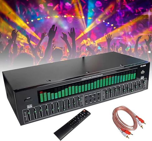 Equalizer Home Audio 31 Bands Graphic Equalizer,Stereo Equalizers Audio,Music Spectrum Analyzer Bluetooth Connectivity,12 Rhythm Patterns with Noise Reduction for Concert,Recording Studio (Black) in Saudi Arabia