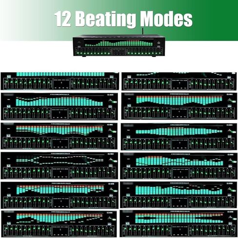Equalizer Home Audio 31 Bands Graphic Equalizer,Stereo Equalizers Audio,Music Spectrum Analyzer Bluetooth Connectivity,12 Rhythm Patterns with Noise Reduction for Concert,Recording Studio (Black) in Saudi Arabia