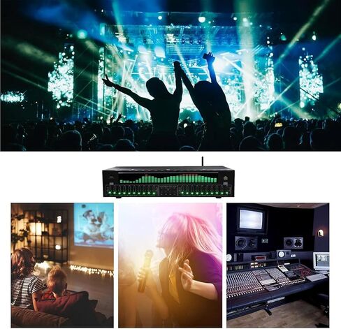 Equalizer Home Audio 31 Bands Graphic Equalizer,Stereo Equalizers Audio,Music Spectrum Analyzer Bluetooth Connectivity,12 Rhythm Patterns with Noise Reduction for Concert,Recording Studio (Black) in Saudi Arabia