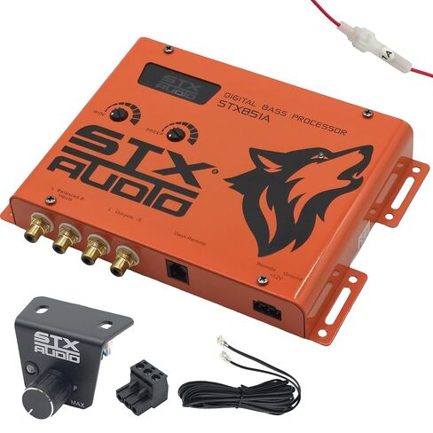 معالج الجهير الرقمي STX Audio STX851A - جهاز تحكم عن بعد مثبت على لوحة القيادة، تحكم قابل للتعديل وتحكم جهير عريض، 133 ديسيبل SNR، مدخلات RCA متوازنة - تحسين صوت السيارة in Kuwait