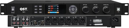 ميكروفون QST K-1 احترافي KTV، مؤثر Preamp الرقمي، معالج صوت مضاد للارتجاع، بلوتوث بصري، مع جهاز تحكم عن بعد، لمنعكس الكاريوكي المنزلي، المسرح، الكنيسة، الأداء، الزفاف in Saudi Arabia