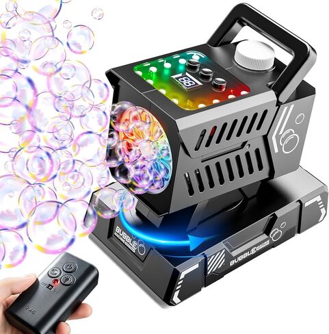 جهاز تحكم عن بعد لآلة الفقاعات، دوران تلقائي و11 مصباح RGB، بطارية قابلة لإعادة الشحن 1800 مللي أمبير في الساعة، شحن USB-C، فقاعات عملاقة للأطفال، وحفلات الزفاف، وحفلات أعياد الميلاد، والأنشطة الخارجية in Kuwait
