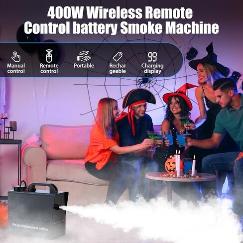 آلة الضباب HoldLAMP، آلة دخان صغيرة بقدرة 400 وات، آلة ضباب محمولة لحفلات دي جي، يدوية وتحكم عن بعد، درجة حرارة قابلة للتعديل لحفلات الزفاف والهالوين والتصوير الفوتوغرافي في الهواء الطلق in Kuwait