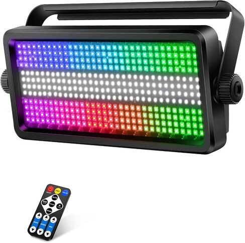 LED Stage Strobe Effect Light: OPPSK 150W RGBW DJ Strobe Light | Remote & DMX Control | 48-Zone Chasing Effect | Sound Activated & Auto Mode | Uplight for Event Concert Party Wedding Club Lighting in Kuwait