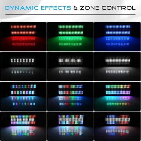 LED Stage Strobe Effect Light: OPPSK 150W RGBW DJ Strobe Light | Remote & DMX Control | 48-Zone Chasing Effect | Sound Activated & Auto Mode | Uplight for Event Concert Party Wedding Club Lighting in Kuwait