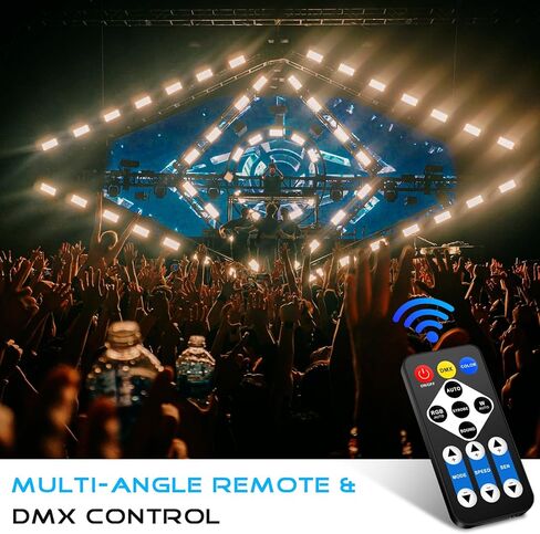 LED Stage Strobe Effect Light: OPPSK 150W RGBW DJ Strobe Light | Remote & DMX Control | 48-Zone Chasing Effect | Sound Activated & Auto Mode | Uplight for Event Concert Party Wedding Club Lighting in Kuwait