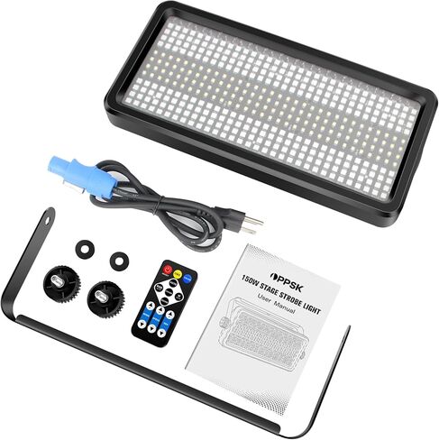 LED Stage Strobe Effect Light: OPPSK 150W RGBW DJ Strobe Light | Remote & DMX Control | 48-Zone Chasing Effect | Sound Activated & Auto Mode | Uplight for Event Concert Party Wedding Club Lighting in Kuwait