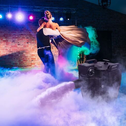 آلة الضباب للثلج الجاف بقدرة 3500 واط، آلة الضباب المنخفضة مع فوهة قابلة للتعديل، آلة الثلج الجاف لتأثيرات الدخان وحفلات الزفاف والحفلات الموسيقية والنوادي والرقص باللون الأسود، عبوة واحدة in Kuwait