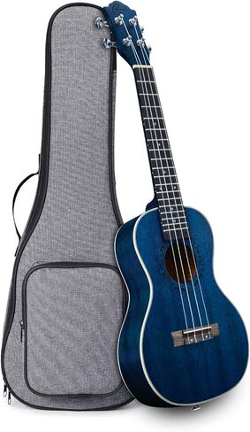 Ranch Concert Ukulele - مجموعة Ukelele الاحترافية للمبتدئين مقاس 23 بوصة مع 12 درسًا عبر الإنترنت، وحقيبة الحفلة، وموالف، وحزام، ومجموعة سلاسل Aquila in Kuwait