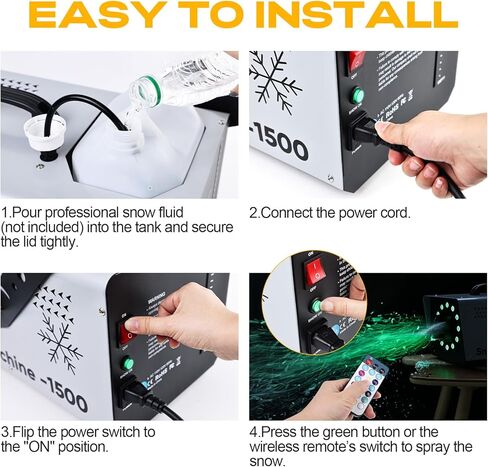 ماكينة ثلج UPGREY بقدرة 1500 وات للاستخدام في الهواء الطلق وفي الداخل، صانع ثلج مزيف للحفلات مع مصباح LED وجهاز تحكم عن بعد in Kuwait