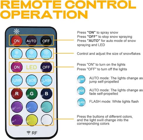 ماكينة ثلج UPGREY بقدرة 1500 وات للاستخدام في الهواء الطلق وفي الداخل، صانع ثلج مزيف للحفلات مع مصباح LED وجهاز تحكم عن بعد in Kuwait