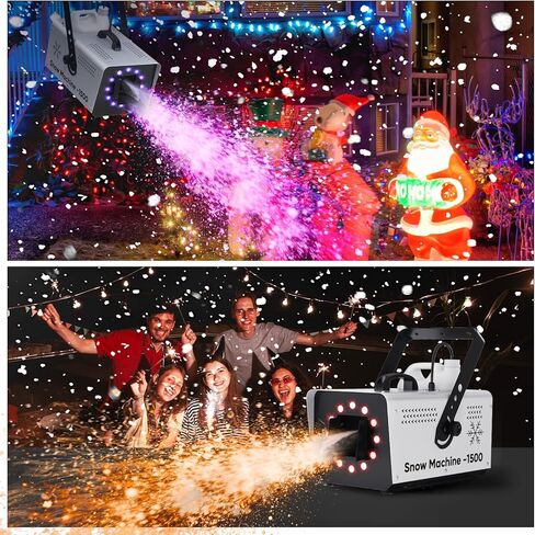 ماكينة ثلج UPGREY بقدرة 1500 وات للاستخدام في الهواء الطلق وفي الداخل، صانع ثلج مزيف للحفلات مع مصباح LED وجهاز تحكم عن بعد in Kuwait