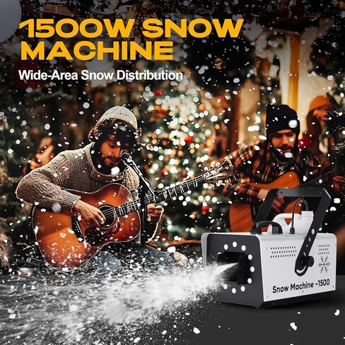 ماكينة ثلج UPGREY بقدرة 1500 وات للاستخدام في الهواء الطلق وفي الداخل، صانع ثلج مزيف للحفلات مع مصباح LED وجهاز تحكم عن بعد in Kuwait