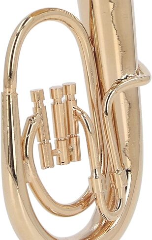Copper Miniature Baritone Horn,Elegant Gold Plated Miniature Tuba Model – Brass Musical Instrument Replica with Base, Ideal for Dollhouse Decoration, Gifts, and Home Office in Kuwait