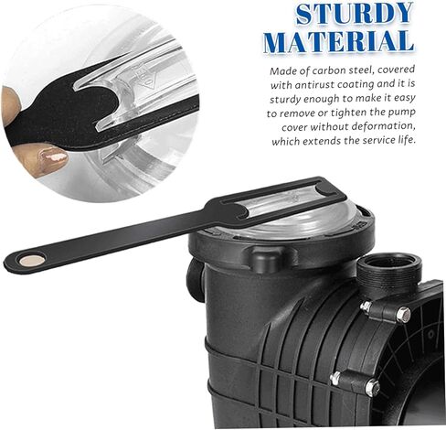 أداة غطاء حوض السباحة مقاس 14.6 × 2.3 بوصة، مفتاح إزالة غطاء مضخة حمام السباحة المعدني السميك، أداة صيانة السباحة المقاومة للانزلاق للاستخدام المنزلي والمهني in Kuwait