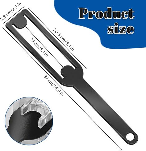 أداة غطاء حوض السباحة مقاس 14.6 × 2.3 بوصة، مفتاح إزالة غطاء مضخة حمام السباحة المعدني السميك، أداة صيانة السباحة المقاومة للانزلاق للاستخدام المنزلي والمهني in Kuwait