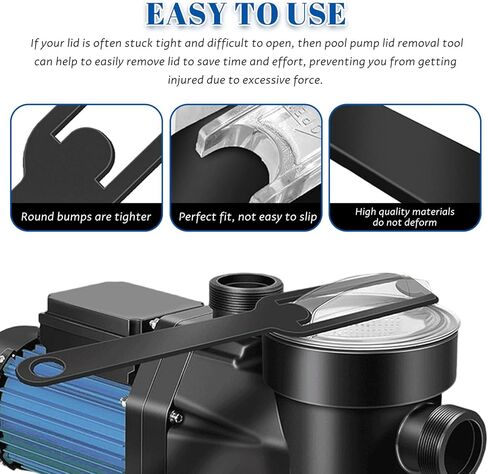 أداة غطاء حوض السباحة مقاس 14.6 × 2.3 بوصة، مفتاح إزالة غطاء مضخة حمام السباحة المعدني السميك، أداة صيانة السباحة المقاومة للانزلاق للاستخدام المنزلي والمهني in Kuwait